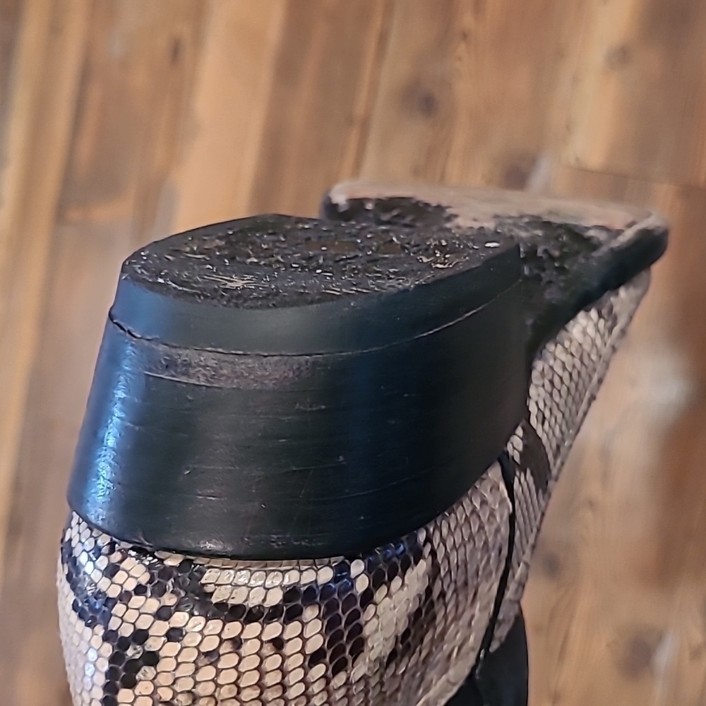 VINTAGE BISONTE COWBOY BOOTS "AVICK"Genuine Leather/Snakeskin,Unisex - Picture 13 of 17